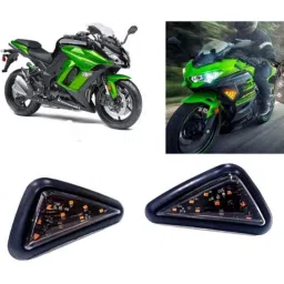 Auto Pearl 2 Pcs 12V Black Bike Side LED Indicator Light Set for Kawasaki Ninja, A20-picture-38