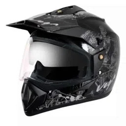 Vega Sketch ABS Black Silver Full Face Helmet, Size: Medium-picture-24