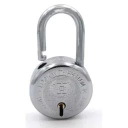 Harrison 50mm 6 Lever Mild Steel Bright Chrome Polished Finish Round Padlock with 3 Keys, T-26-0274 (Pack of 4) image 2