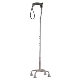 Tynor Steel &a; Aluminium Alloy Silver Quadripod Walking Stick, L450AAA, Size: Universal-3