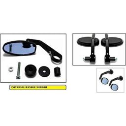 Meenu Arts Handle Bar End Side Mirror Rear View Ovel Mirror for Bajaj Platina 125 (Set of 2)-32