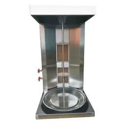 Sara 8-10kg Stainless Steel Double Burner Gas Shawarma Machine with Thali-image-7