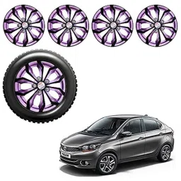 Auto Pearl 4 Pcs 13 inch Black Voilet ABS Press Type Hubcap Wheel Cover Set with Retention Ring for Tata TigorXE-image-50