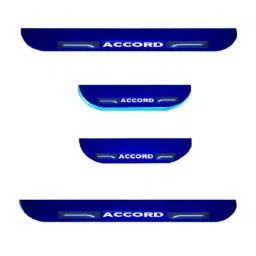 Car Accessories Hub 4 Pcs Acrylic Black Sill Scuff Plate Set with Blue LED for Honda Accord Type-1 Old-image-29