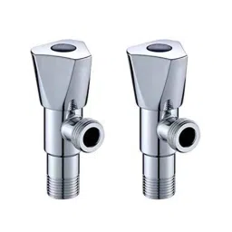 IRIS Brass Chrome Finish Angle Cock Valve with Wall Flange (Pack of 2)-image-86
