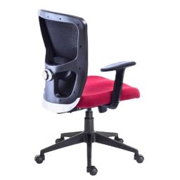 HUMAN METHOD VIBE MB-PLUS Medium Back Nylon Black &a; Maroon Executive Chair with Adjustable Lumber Support, HMVS02-EL-38