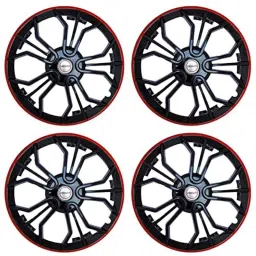 Prigan 4 Pcs 14 inch Polypropylene Black &a; Red Wheel Cover Set for Tata Indigo, Magic GT Red 14-picture-42