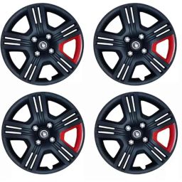 Hot Wheelz Sporty Twin Color 14 inch Car Wheel Cover with Rings Black &a; Red, HOT-AVZWAU-picture-33