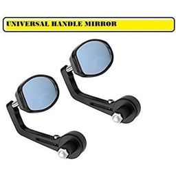 AOW Handle Bar End Side Mirror Rear View Ovel Mirror for Honda Activa 125 (Set of 2)-18