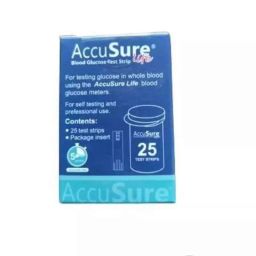Accusure Life 25 Pcs 10-600mg/dl Blood Glucometer Test Strip Box-image-81