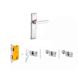 Dorset Kaira HL KAI 8 inch Zinc SC Finish Lock Set with Coin &a; 60mm Knob Cylinder (Pack of 2)-image-30