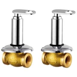 Drizzle Oreo 1/2 inch Brass Chrome Finish Concealed Stop Cock with Heavy Duty &a; Quarter Turn (Pack of 2)-image-70