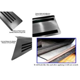 SureStrive 4 Pcs Stainless Steel Silver Footstep Sill Plate Set without LED for Maruti Suzuki Swift Type-2 image 3