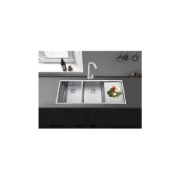 BLACKADO 45x20x10 inch Stainless Steel 304 Satin Finish Double Bowl Handmade Kitchen Sink with Drainboard-picture-28