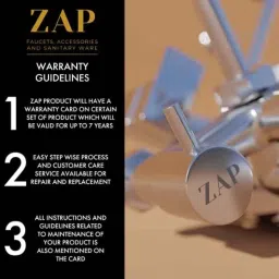 ZAP Elixir 2-in-1 Brass Wall Mixer with Crutch, Multi Flow Hand Shower &a; 1.5m SS Hose Pipe image 5