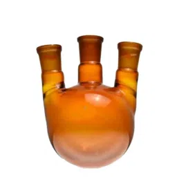 ABGIL 250ml Borosilicate Glass Amber Round Bottom Boiling Flask with Three Neck &a; Joint, ABG1400-8
