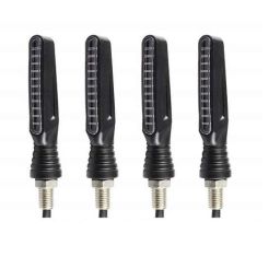 A4S 4 Pcs Plastic Amber Front &a; Rear LED Indicator Light Set for Honda CB Unicorn 160-21