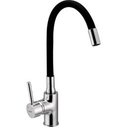 KCS Flora FL-SLSNB Brass Single Lever Kitchen Sink Mixer Water Tap with Flexible Silicone Swivel Spout, 50045-39