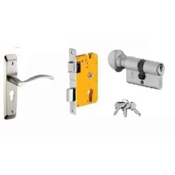 Dorset HL Series Serena 70mm Stainless Steel Silver Chrome Finish Door Handle Lock Set with Knob &a; Key (Pack of 2)-picture-10