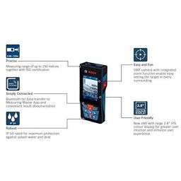 Bosch GLM 150C Laser Distance Meter 150m Range with Inbuilt Camera image 4