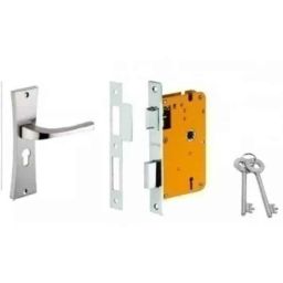Dorset HL Series Divine 8 inch Stainless Steel Silver Chrome Finish Door Handle Lock Set with KY Mortise Lever Lock (Pack of 4)-picture-21