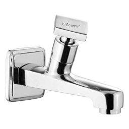 Oleanna MY-08LN Melody Brass Silver Chrome Finish Long Nose Bib Cock with Wall Flange-14