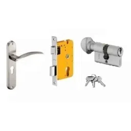 Dorset HL Series Celio 60mm Stainless Steel Silver Chrome Finish Door Handle Lock Set with Knob &a; Key-picture-10