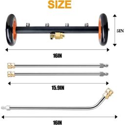 Vantro 16 inch Dual-Function Undercarriage Cleaner with 3 Pcs Extension Wand, ISBN0012 image 5