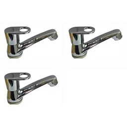 Spazio Prime Stainless Steel Chrome Finish Basin Tap (Pack of 3)-picture-2