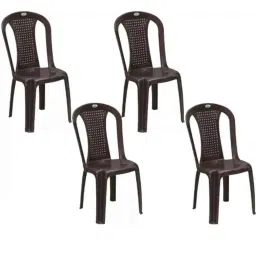 Nilkamal 4002 WBN Plastic Brown Outdoor Chair, (Pack of 4)-picture-48