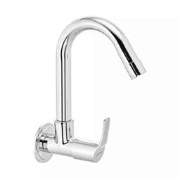 Cera Vivana Metal Quarter Turn Wall Mount Sink Cock with Swivel Spout &a; Wall Flange, F2014261-image-22
