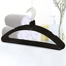 Kuber Industries Black 6 Pieces Plastic Cloth Hangers-29