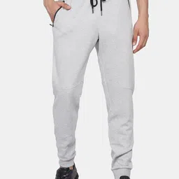 Blackberrys Men Grey Melange Solid Cotton Slim-Fit Joggers-image-20