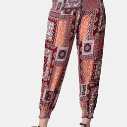Popwings Women Ethnic Motifs Bohemian Printed Relaxed Easy Wash Joggers-image-5