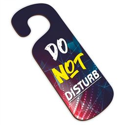 CVANU Blue & Red Do Not Disturb Painted Wooden Sign Hanger-picture-19