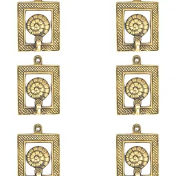 IndianShelf Gold-toned 6 Pieces Brass Snail Wall Hooks-8