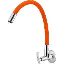 Prestige Passion Brass Chrome Finish Orange Flexible Sink Cock with Wall Flange-image-97
