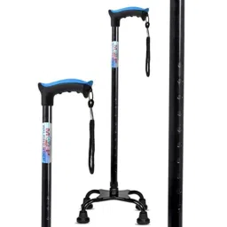 MCP 76-99cm Aluminium L-Shape Adjustable Walking Stick with Black Quadripod Base-4