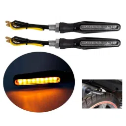 AllExtreme EXTSI2A 2 Pcs 9 LED Amber Bar Style Front Rear Blinker Indicator Set image 4