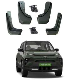 SureStrive 4 Pcs PVC Cup Type Front &a; Rear Mud Flap Set for Tata Punch EV All Model-11