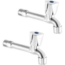 Zesta Jazz Stainless Steel Chrome Finish Long Body Bib Cock with Wall Flange (Pack of 2)-picture-30