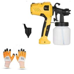 Hillgrove 400W 0.8 Litre Plastic DIY HVLP Paint Sprayer Gun with Gloves, HGCM1309-0