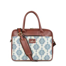 THE CLOWNFISH Unisex Off White & Blue Printed Messenger Bag-image-49