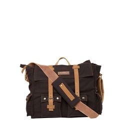 The House of Tara Unisex Black & Brown Messenger Bag-57