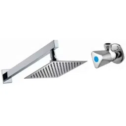 Senkiddpro Triangle Stainless Steel Chrome Finish Wall Mounted Angle Cock &a; 4x4 inch Square Overhead Shower Combo-image-36