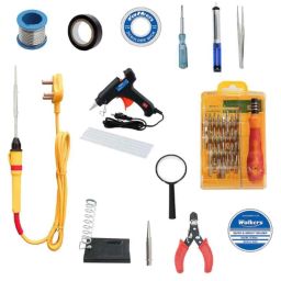 Walkers WKCB102M1 15 Pcs 25W Soldering Iron Kit &a; Glue Gun Combo, WKCB102-25