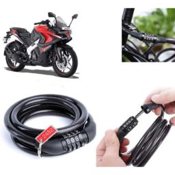 Auto Pearl PVC &a; Plastic Black Combination Cable Lock for Pulsar 200, 954-image-99