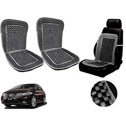 Auto Pearl PU, Velvet &a; Wooden Beads Grey Rectangular Seat Cushion for Honda Ivtec (Pack of 2 )-image-98
