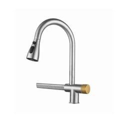 IRIS Stainless Steel Swivel Pull Down Kitchen Sink Tap with Waterfall Shower-image-30