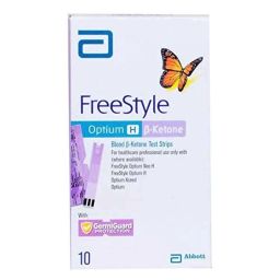 Abbott 10 Pcs FreeStyle Optimum H Beta Ketone Blood Test Strips Box-14